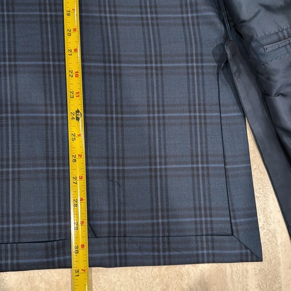 Ermenegildo Zegna Men's Blue Wool Plaid Blazer